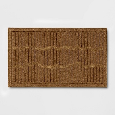 Ribbed Doormat Wavy Pattern Beige Minimalist Functional Design