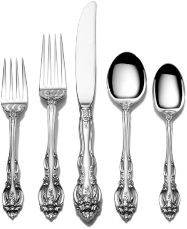 Rococo Flatware Set Ornate Scrollwork Mirror Finish