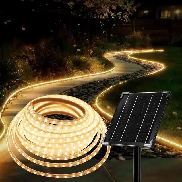 Rope Lights Flexible Tubing Winding Path Warm White Solar Landscape