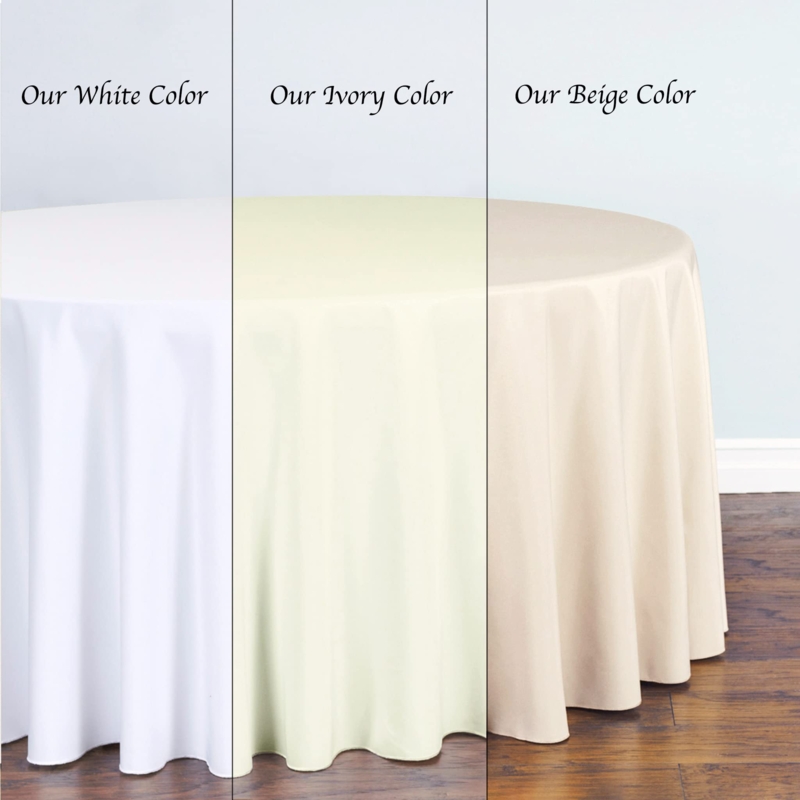 Round Floor Length Tablecloths, Neutral Color Comparison