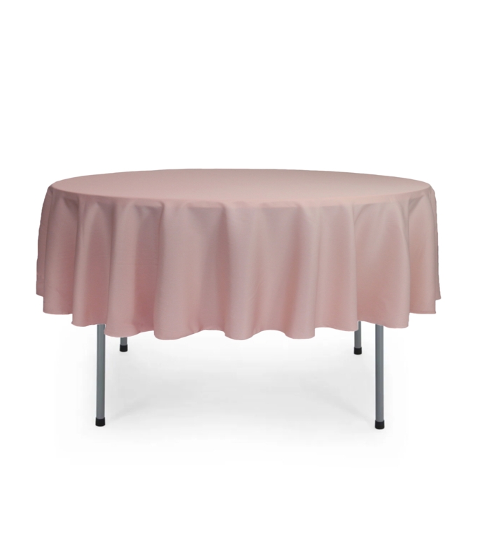 Round Tablecloth Blush Pink Matte Draped Hem Romantic Soft Event