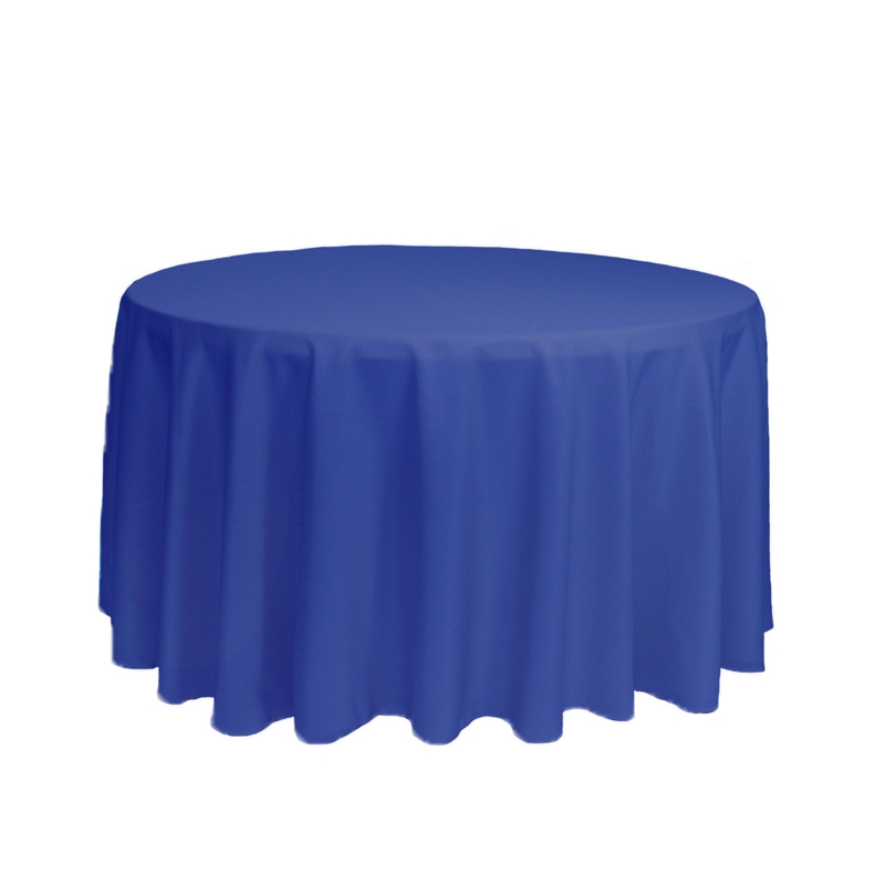 Round Tablecloth Royal Blue Polyester Floor Length Classic Event
