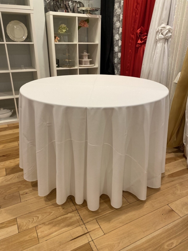 Round Tablecloth with Draped Skirt, Floor Length for Formal Event Styling