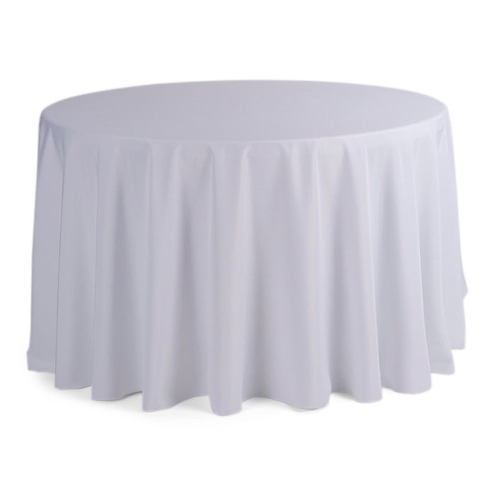 Round Tablecloth with Vertical Draping for Minimalist Studio Settings