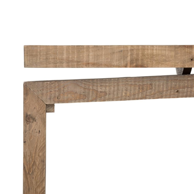 Rustic Lodge Reclaimed Pine Wood Rectangle Console Table Natural Brown   SLATE CUSTOM