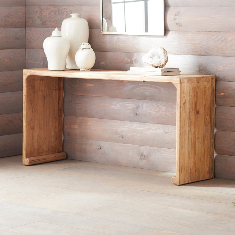 Rustic Minimalist Console Table with Waterfall Silhouette