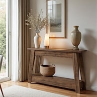 Rustic Wood Console Table with Structural A-Frame Legs