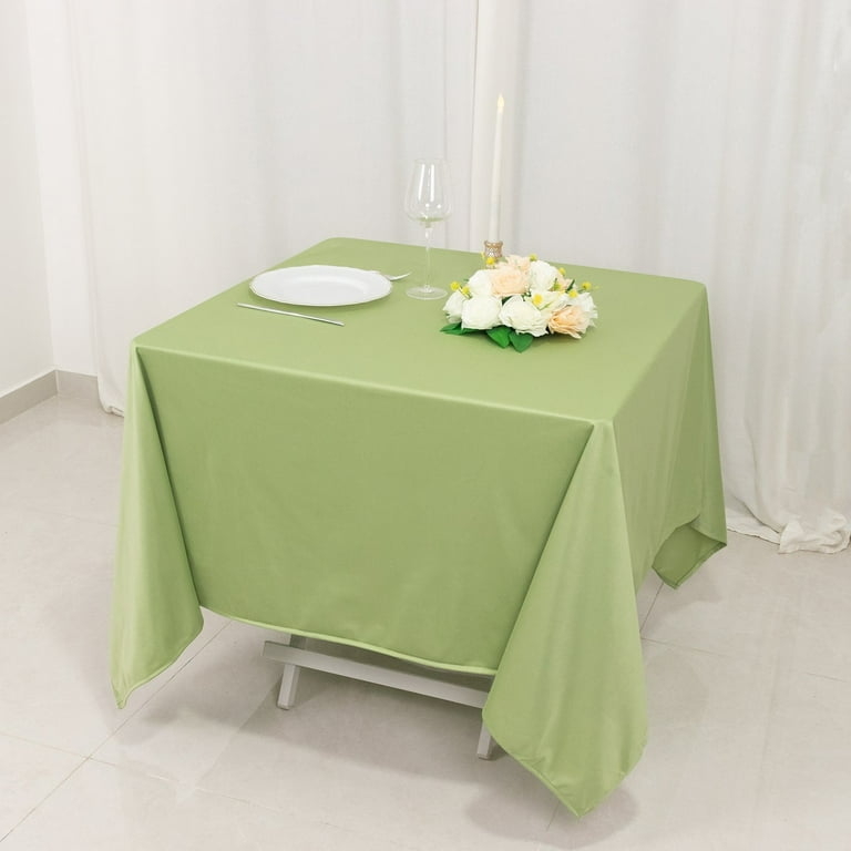 Sage Green Square Tablecloth Polyester Like Heavy Drape Event