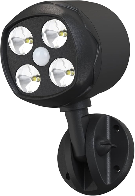 Security Spotlight Multi Lens Adjustable Matte Black Motion Sensor