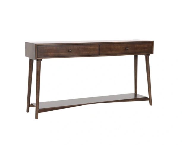Slim Console Table with Two Drawers and Lower Shelf