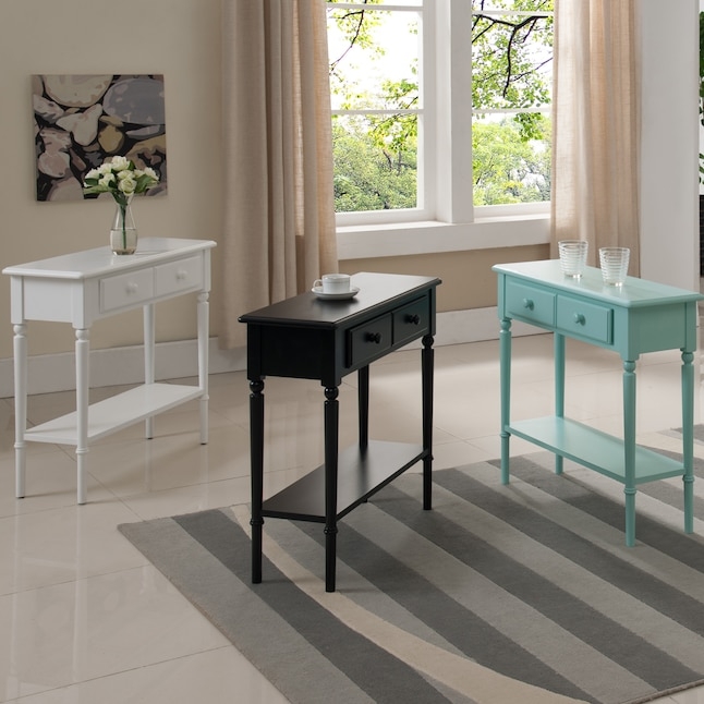 Slim Console Tables Turned Legs Coastal White Hallway