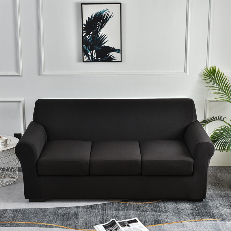 Sofa Slipcover Box Cushion Form Fitting Rolled Arms Matte