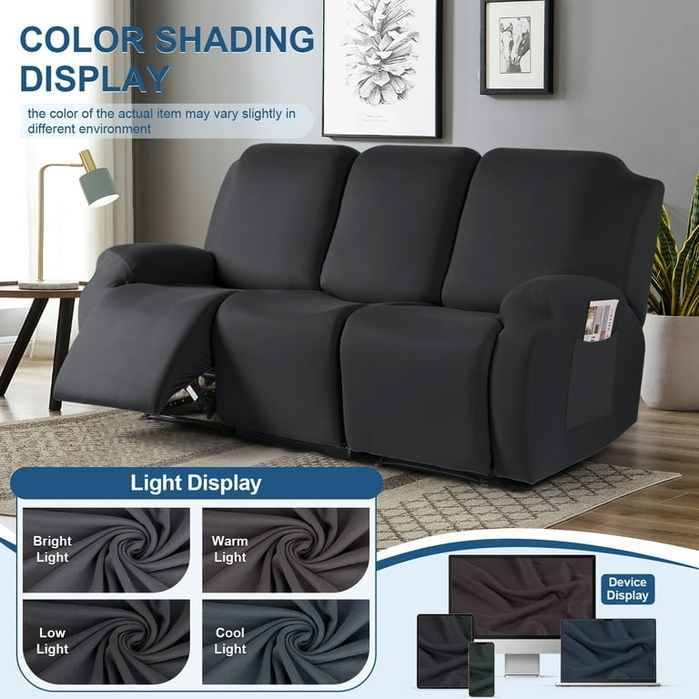 Sofa Slipcover Charcoal Grey Recliner Design Multi Piece Set