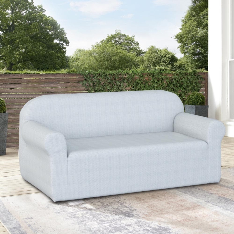 Sofa Slipcover Light Blue Woven Texture Fitted Outdoor patio