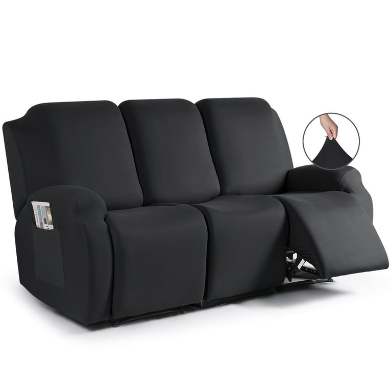 Sofa Slipcover Recliner Compatible Three Piece Design Side Pocket