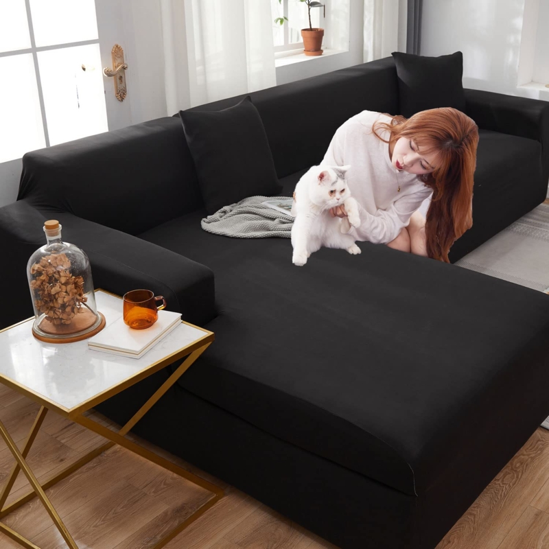 Sofa Slipcover Sectional L-Shaped Stretchy Form Fitting