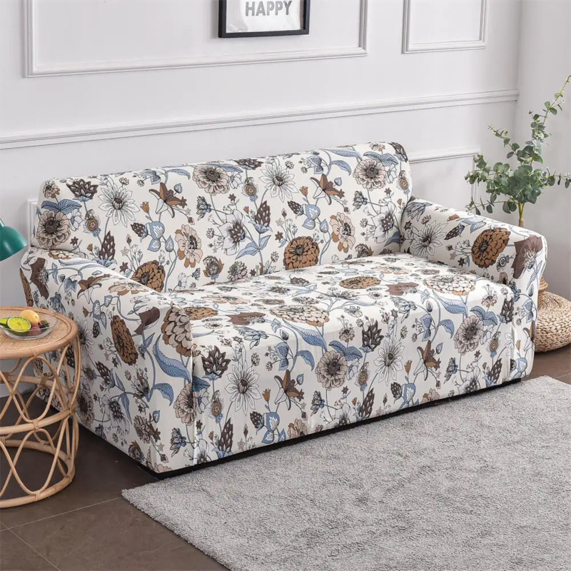 Sofa Slipcover Vintage Botanical Stretch Fit Floral, Cottagecore Style