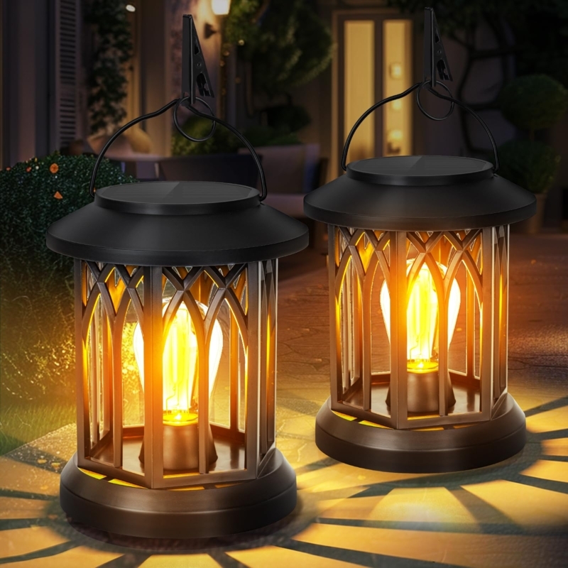 Solar Lantern Gothic Arch Frame Radial Light Pattern Warm Glow