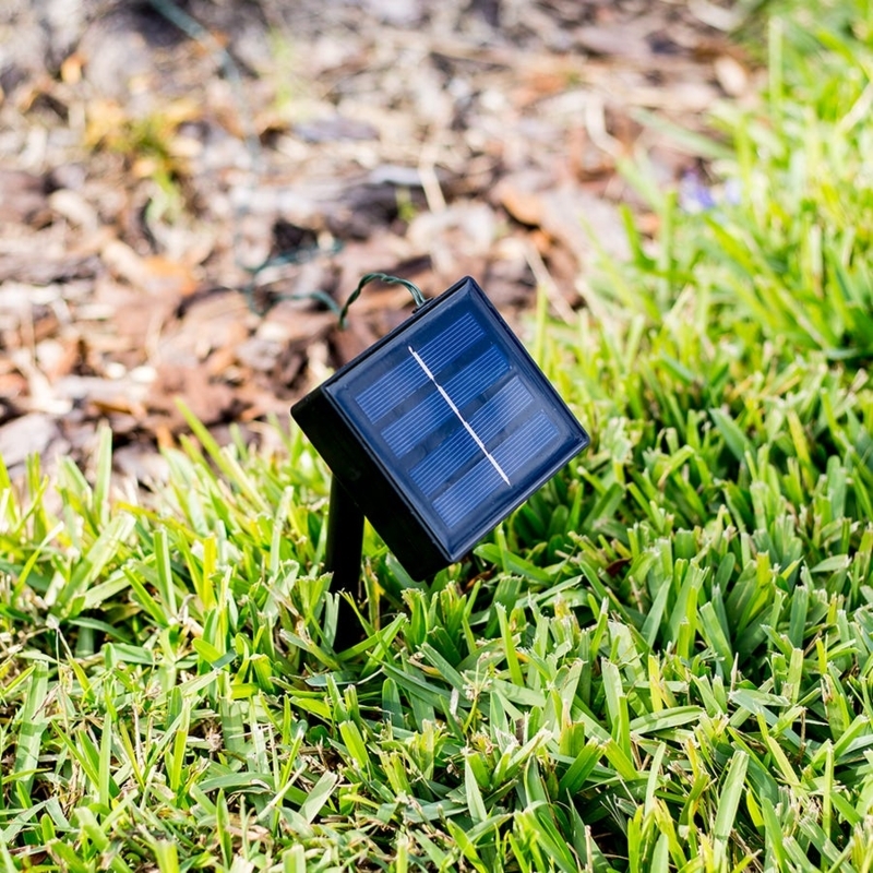 Solar Panel Adjustable Angle Ground Stake Black Green Wire