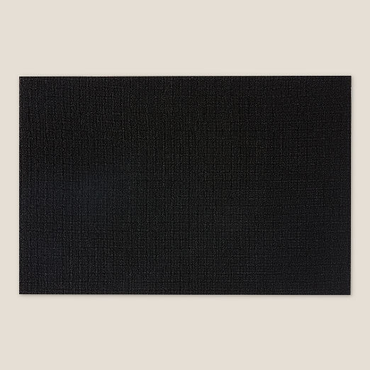 Solid Black Utility Doormat Looped Shag Texture Matte Finish Sleek