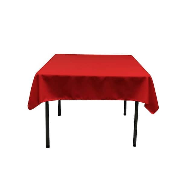 Square Poplin Tablecloth in Vibrant Red with Matte Finish
