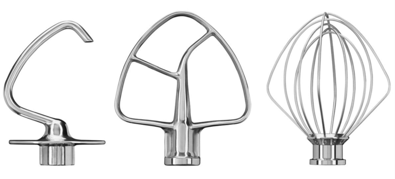 Stand Mixer Attachments Polished Stainless Steel Dough Hook Beater Whip