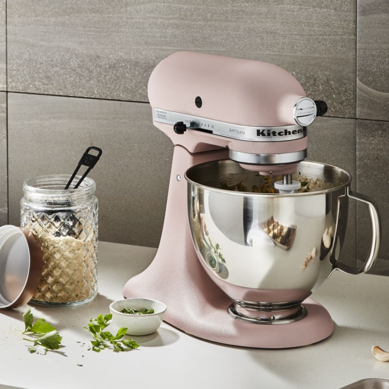 Stand Mixer Feather Pink Matte Finish with Polished Bowl and Tilt Head