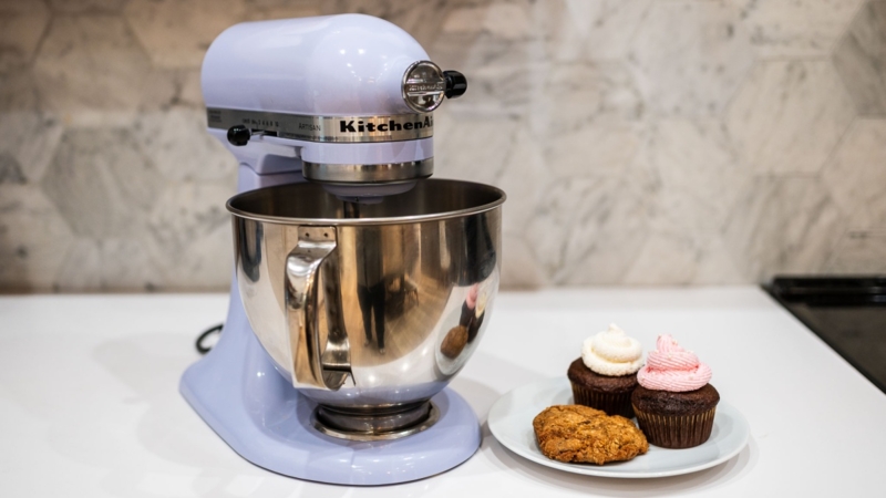 Stand Mixer Lavender Glossy Polished Bowl Hexagon Backsplash Ideas