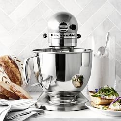 Stand Mixer Polished Chrome Finish Herringbone Backsplash Tilt Head