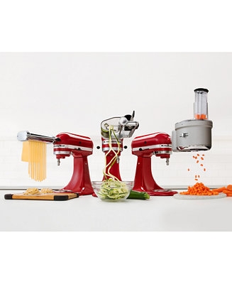 Stand Mixer Red Glossy Finish Pasta Roller Spiralizer Attachments