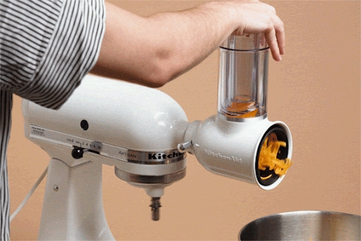 Stand Mixer Rotary Shredder Attachment White Enamel Hub Powered
