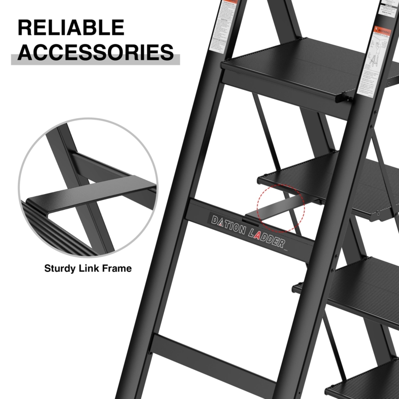 Step Ladder Matte Black Retractable Grip Ribbed Surface