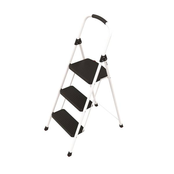 Step Ladder Stark White High Arch Handle Black Platforms