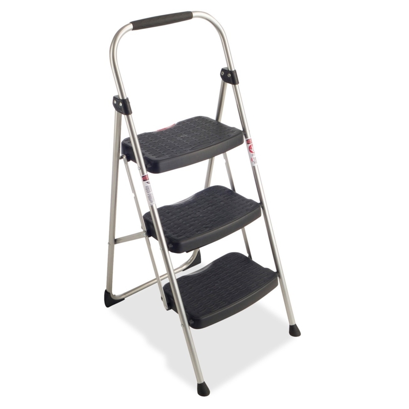 Step Stool Black High Safety Rail Textured Treads