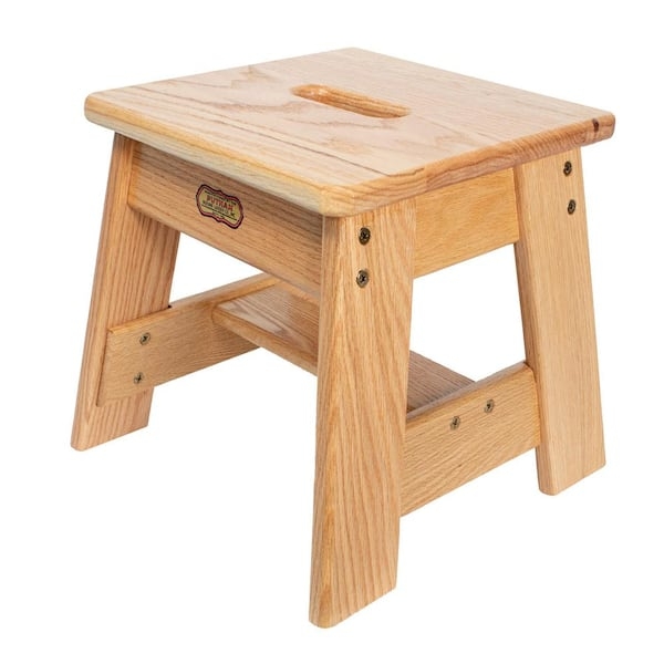Step Stool Cathedral Grain Natural Wood with Carry Handle