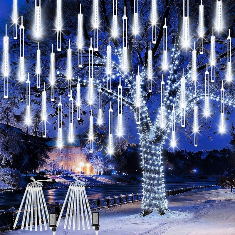 String Lights Cool White Meteor Shower Effect Icicle Tubes (70)