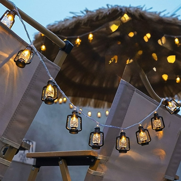 String Lights Lantern Shaped Vintage Warm White Whimsical Patio Decor