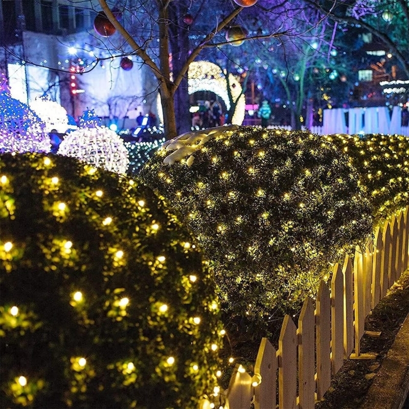 String Lights Warm White Shrub Wrapping Picket Fence Border
