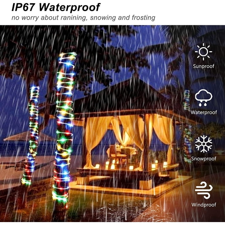 String Lights with Multicolor LEDs, Waterproof for Palm Tree Wrap