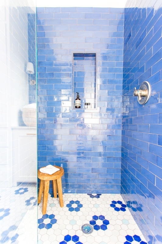 Subway Tile Cobalt Blue Glossy Ceramic Bold Blue Shower