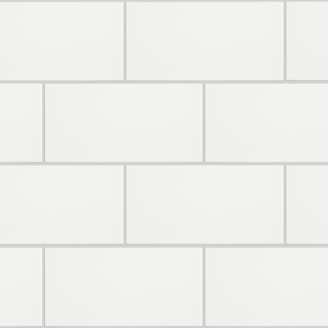 Subway Tile Matte Ceramic Running Bond Pattern Kitchen Wall