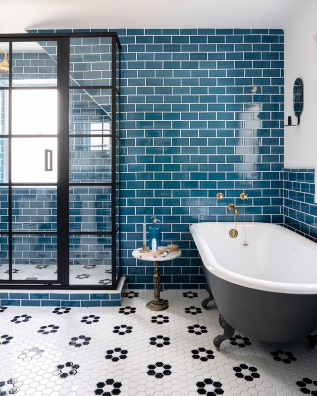 Subway Tile Wall Teal Subway Tile Glossy Ceramic Bathroom Walls