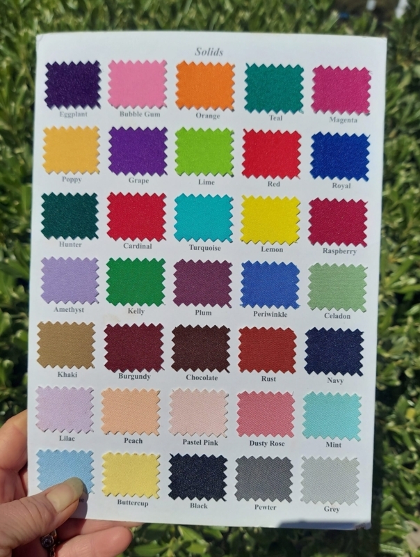 Swatch Book Table Linen Color Palette Guide Multi-Colored Zigzag Edges