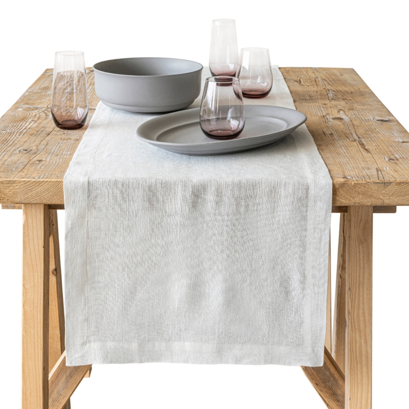Table Runner Tan Linen Like Woven Texture Rustic Dining Styling