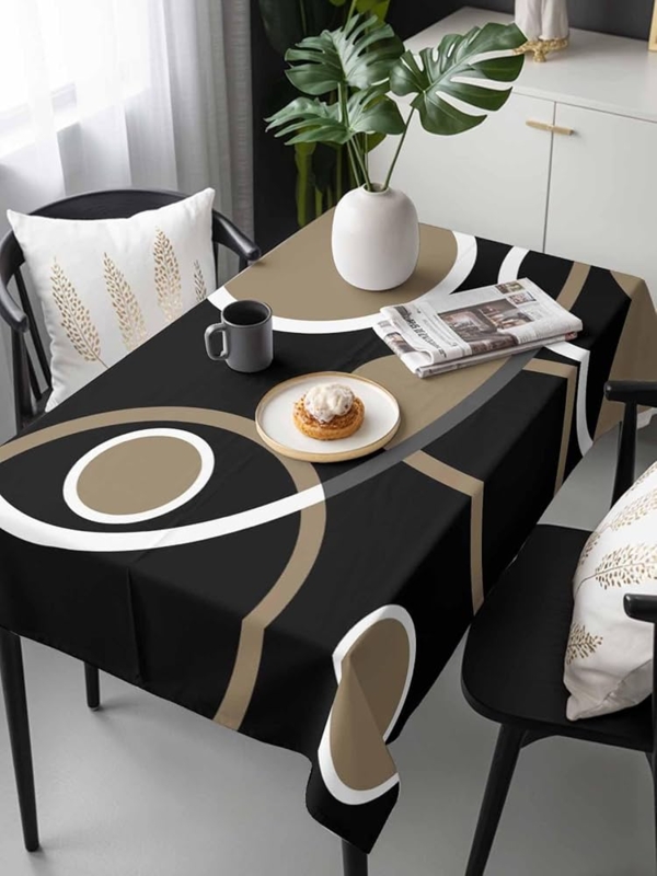 Tablecloth Abstract Circles High Contrast Palette Modern Minimalist
