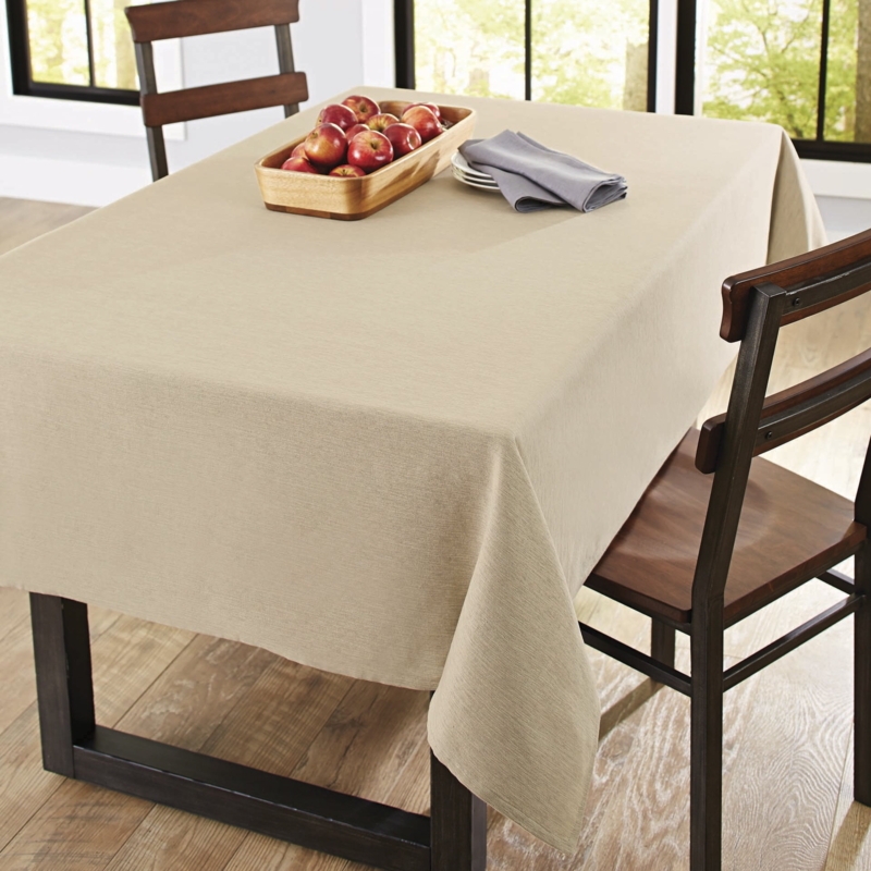 Tablecloth Blended Weave Tan Fabric Modern Farmhouse Decor
