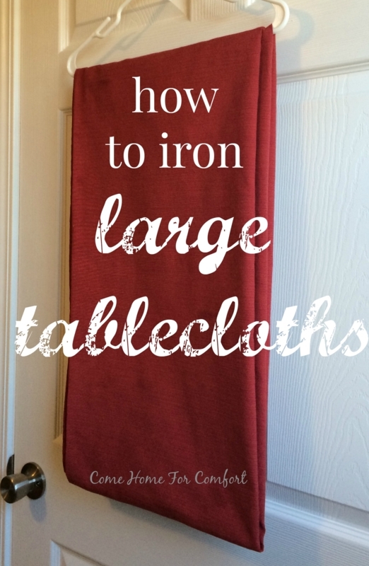 Tablecloth Burgundy Fabric Folded on Hanger Organized Storage Tips Guide