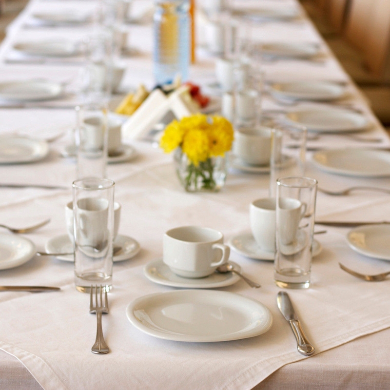 Tablecloth Crisp White Palette Linen Like Formal Banquet Setting Ideas