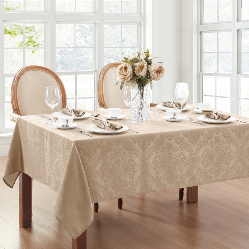 Tablecloth Damask Floral Scroll Traditional Formal Dining