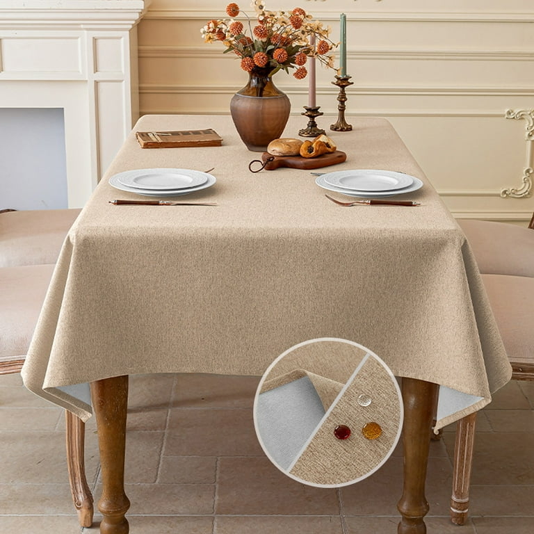 Tablecloth Faux Linen Waterproof Scandinavian Spill Resistant